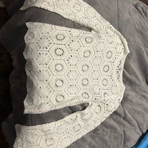 White Crochet Sweater